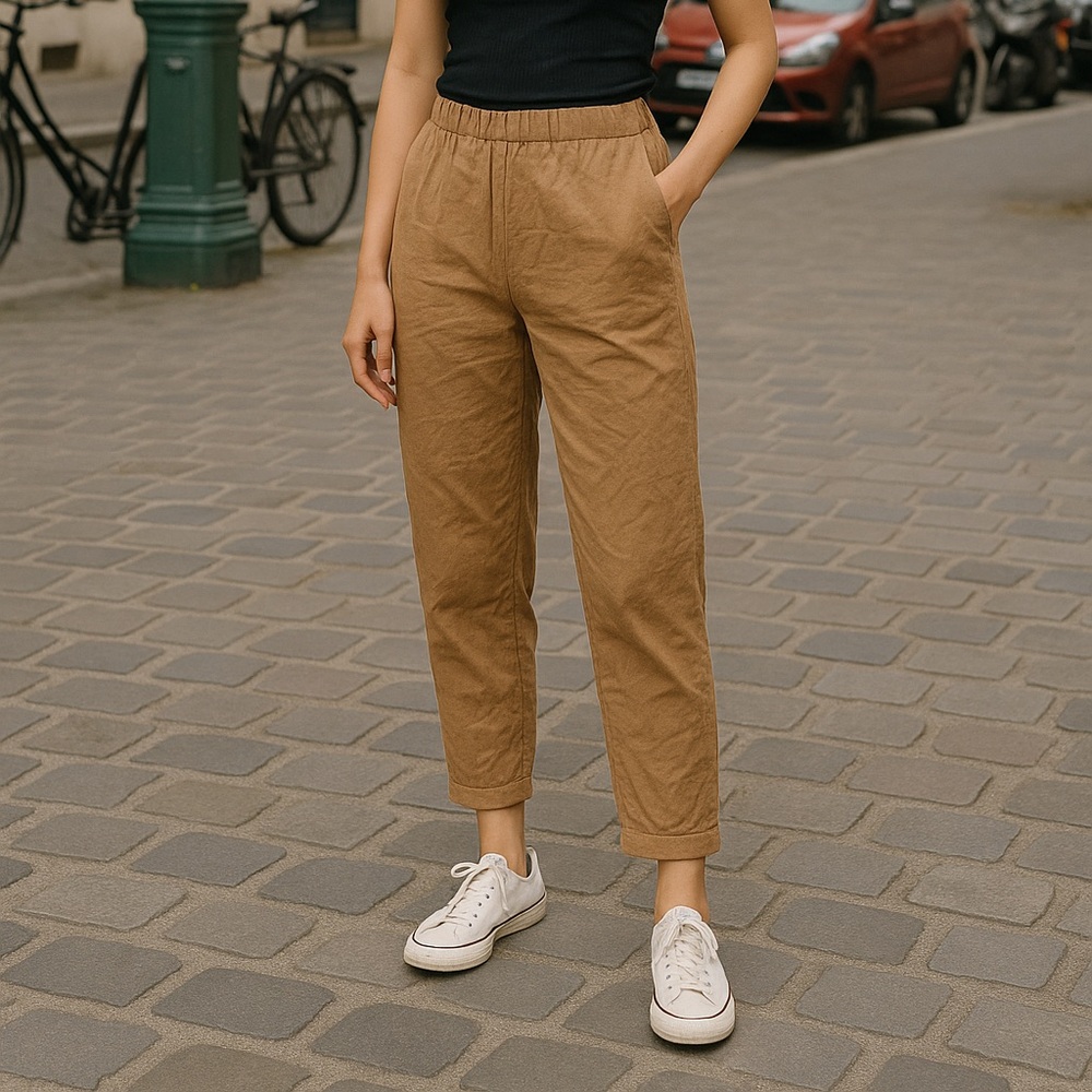 Joyous 100% cotton cropped pants July sale